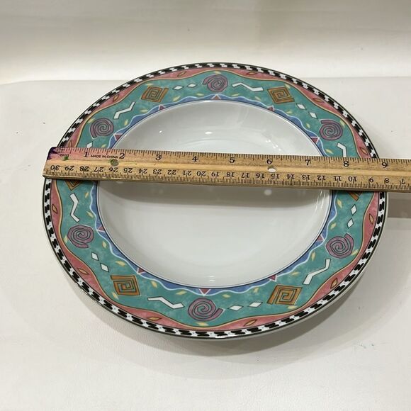 Christopher Stuart Laguna Jenny Faw White Blue Gold Dinnerware Bowls Set Of 2 - Picture 3 of 8